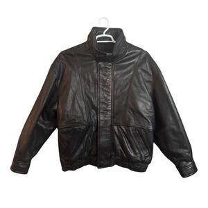 Vintage Ottimo Mens Black Leather Jacket Size L Thinsulate Lined